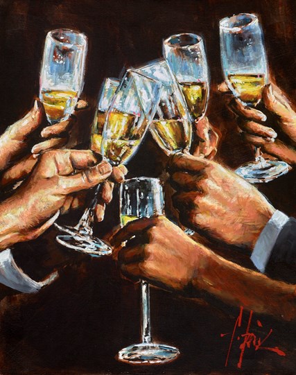 Celebration by Fabian Perez - Original Painting on Stretched Canvas